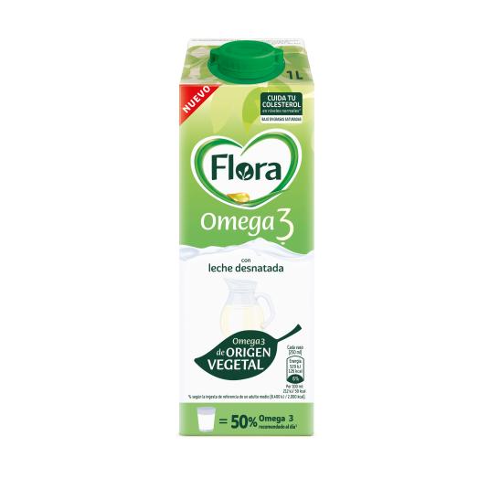 PREPARADO LACTEO OMEGA 3 CON LECHE DESNAT FLORA 1L