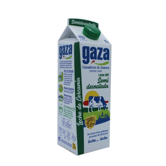 LECHE SEMIDESNATADA GAZA 1L