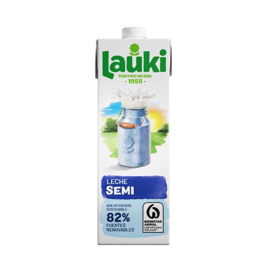 LECHE SEMIDESNATADA BRICK LAUKI 1L