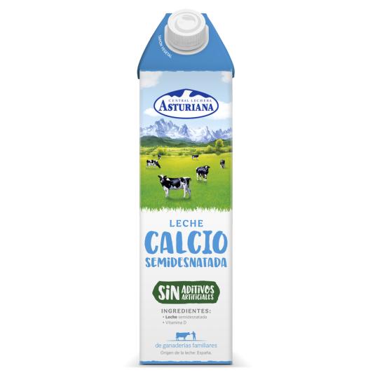 LECHE SEMIDESNATADA CALCIO ASTURIANA 1L