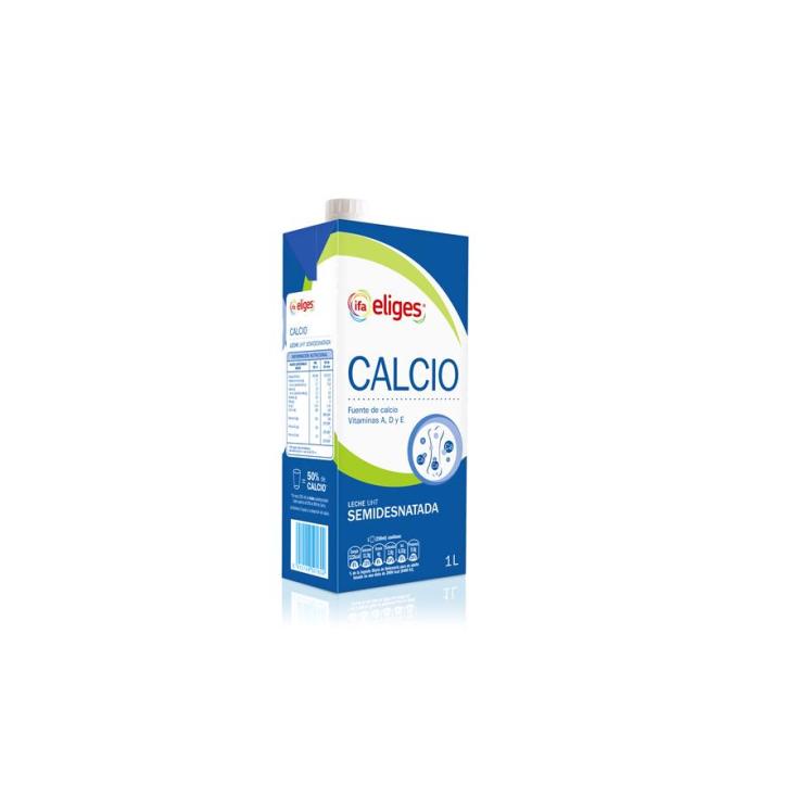 LECHE SEMIDESNATADA CALCIO IFA ELIGES 1L