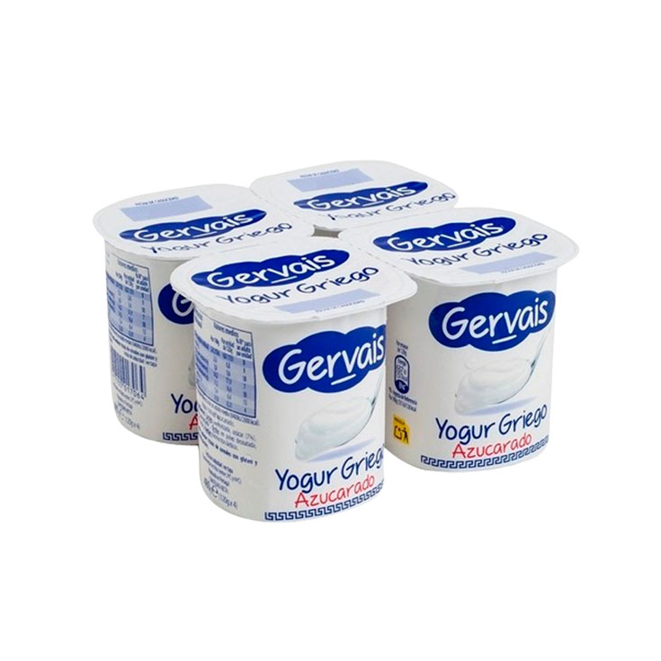 YOGUR GRIEGO NATURAL AZUCARADO GERVAIS P4 125G/U