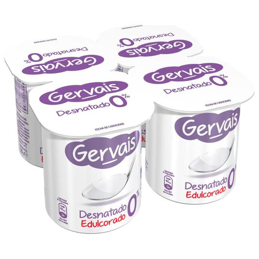 YOGUR NATURAL EDULCORADO 0% GERVAIS P4 120G/U