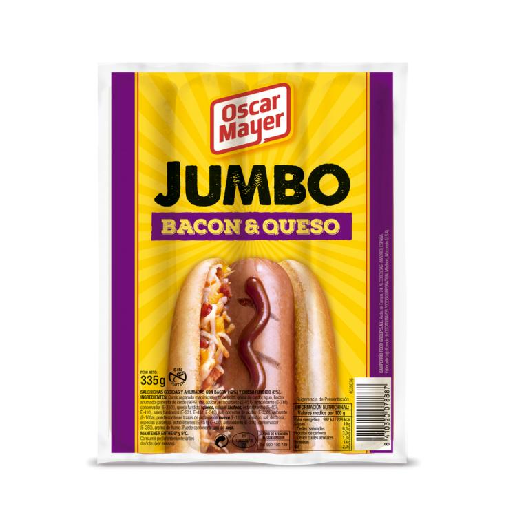 SALCHICHA BACÓN/QUESO JUMBO OSCAR MAYER 335G