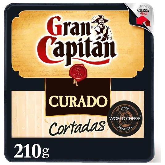 QUESO CURADO CORTADO CUÑA GRAN CAPITAN 210G