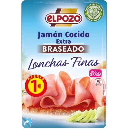 JAMÓN COCIDO BRASEADO BAJO GRAS LONCH EL POZO 85G