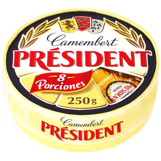 QUESO CAMENBERT PORCIÓN PRÉSIDENT P8 250G