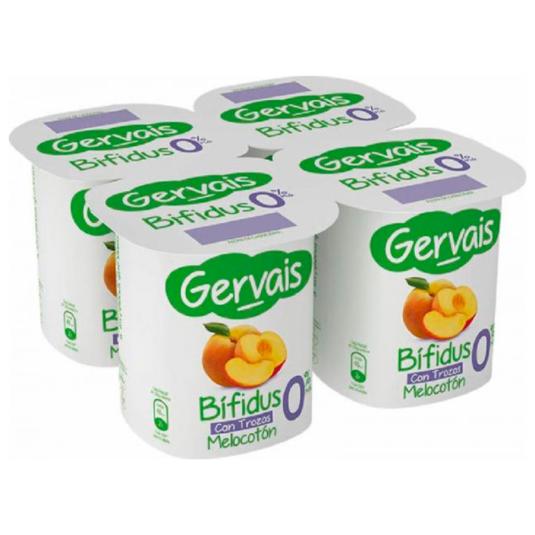 YOGUR BIFIDUS DESNATADO MELOCOTON 0% GERVAIS P4 120G/U