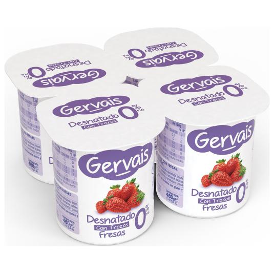 YOGUR DESNATADO C/FRESA GERVAIS P4 120G/U