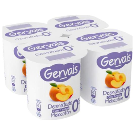 YOGUR DESNATADO C/MELOCOTON GERVAIS P4 120G/U