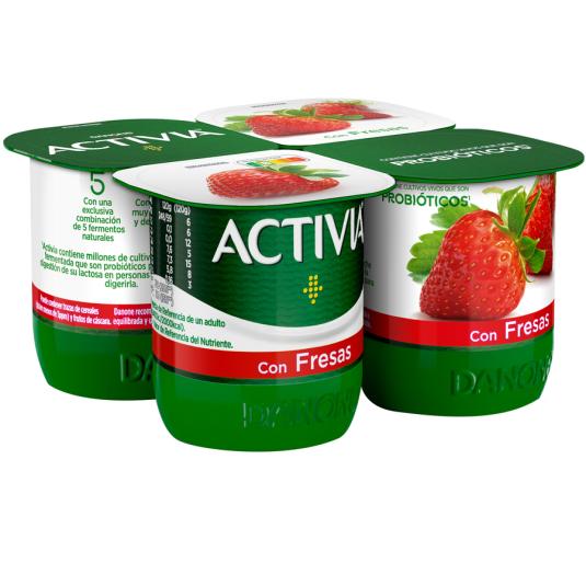 YOGUR BIFIDUS C/FRESAS ACTIVIA DANONE P4 125G/U