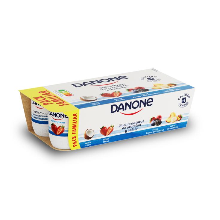 YOGUR SABORES MACE/FRES/FRUT DANONE P8 120G/U - LaDespensa