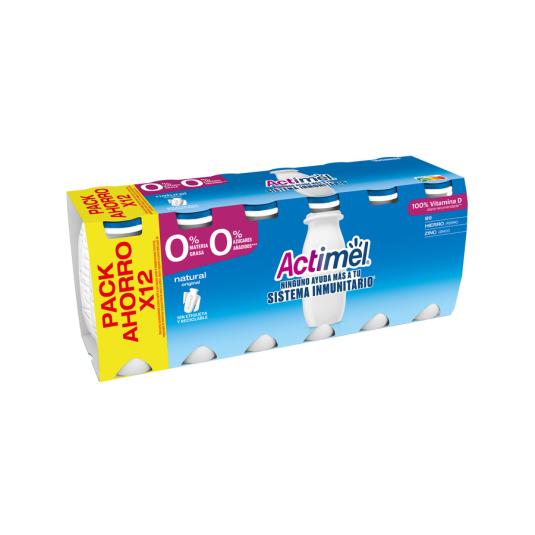 YOGUR LIQUIDO NATURAL ACTIMEL 0% DANONE P12 100G/U