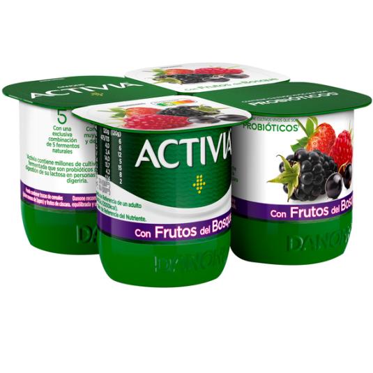 YOGUR BIFIDUS FRUTOS DEL BOSQUE ACTIVIA DANONE P4 125G/U