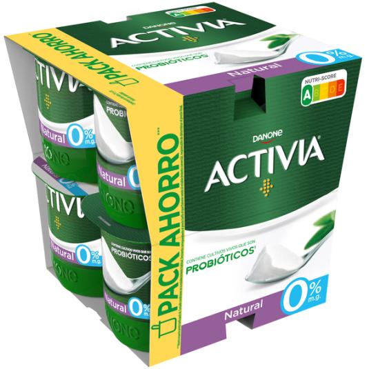 YOGUR BIFIDUS DESNATADO NATURAL ACTIVIA 0% DANONE P8 120G/U