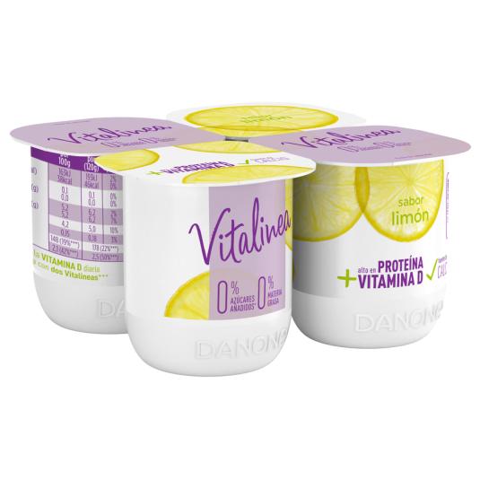 YOGUR DESNATADO LIMON VITALINEA 0% DANONE P4 125G/U