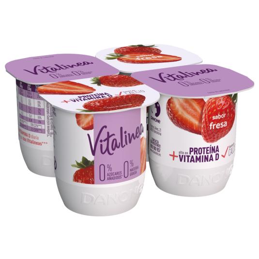 YOGUR DESNATADO FRESA VITALINEA 0% DANONE P4 125G/U