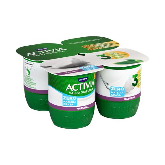 YOGUR BIFIDUS DESNATADO NATURAL ACTIVIA 0% DANONE P4 120G/U