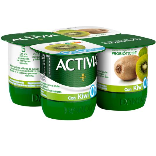 YOGUR BIFIDUS DESNATADO C/KIWI ACTIVIA 0% DANONE P4 125G/U