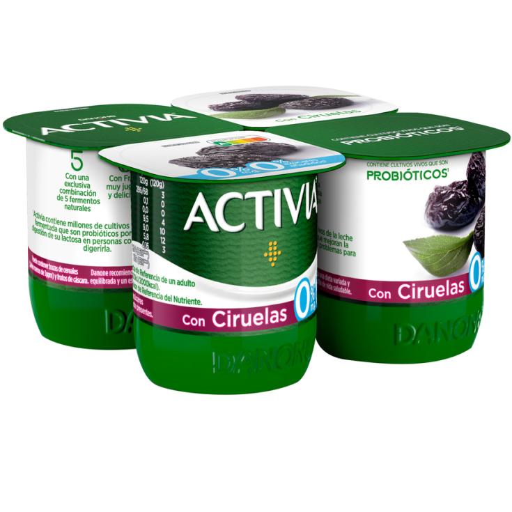 YOGUR BIFIDUS DESNATADO C/CIRUELA ACTIVIA 0% DANONE P4 125G/U