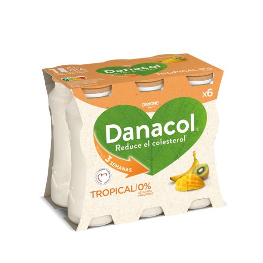 YOGUR LIQUIDO TROPICAL DANACOL 0% DANONE P6 100G/U