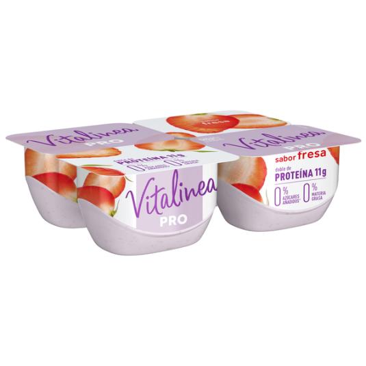 YOGUR DESNATADO FRESA VITALINEA 0% DANONE P4 135G/U