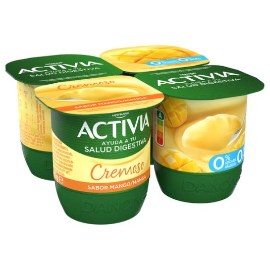 YOGUR BIFIDUS DESNATADO CREMOSO MANGO ACTIVIA 0% DANONE P4 120G/U