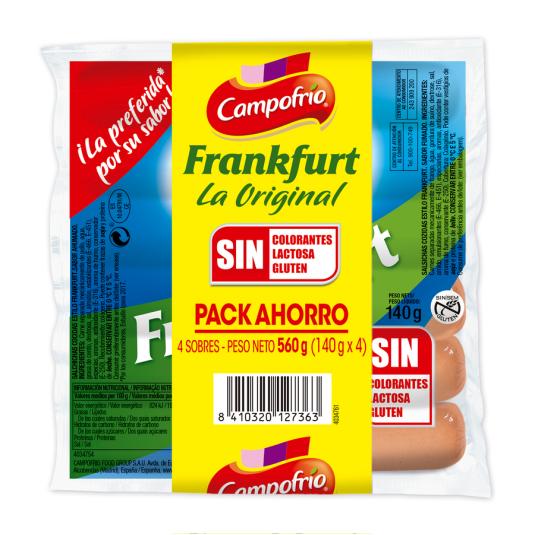 SALCHICHA FRANKFURT CAMPOFRIO P4 140G/4