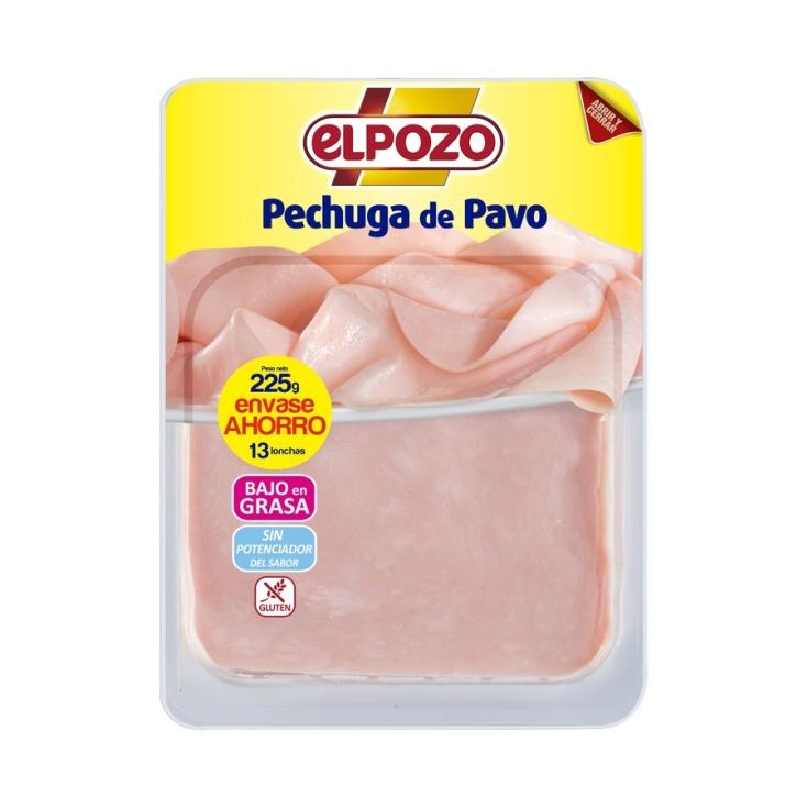 PECHUGA PAVO BAJO GRASA LONCHAS EL POZO 200G