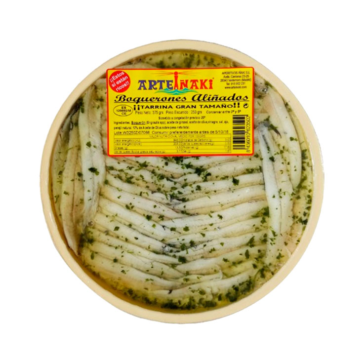 BOQUERÓN ALIÑADO ACEITE OLIVA ARTEIÑAKI 250G