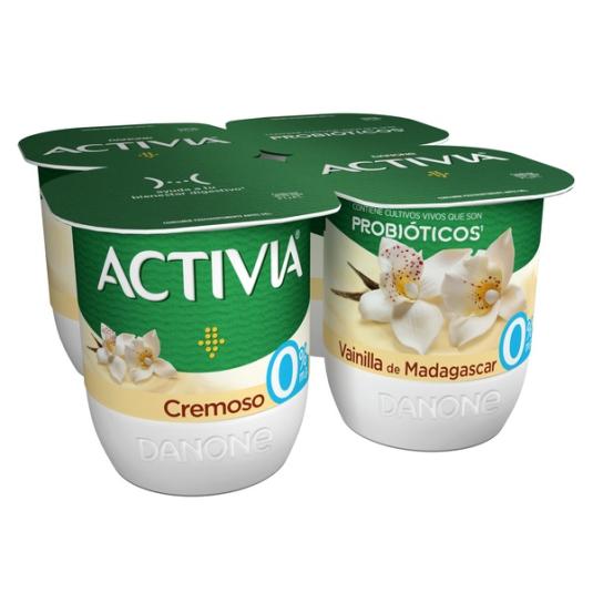 YOGUR BIFIDUS DESNATADO CREMOSO VAINILLA 0% DANONE P4 120G/U