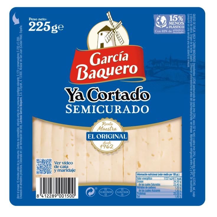 QUESO SEMICURADO CORTADO CUÑA GARCÍA BAQUERO 225G