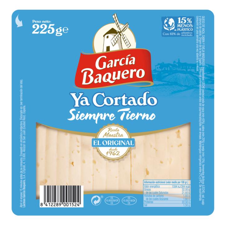 QUESO TIERNO CORTADO CUÑA GARCÍA BAQUERO 225G