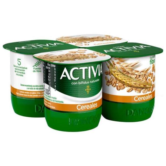 YOGUR BIFIDUS FIBRA CEREALES ACTIVIA DANONE P4 120G/U