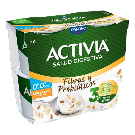 YOGUR BIFIDUS DESNATADO FIBRA CEREALES ACTIVIA 0% DANONE P4 120G/U