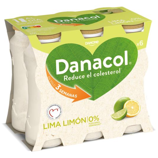 YOGUR LIQUIDO LIMA LIMON DANACOL 0% DANONE P6 100G/U