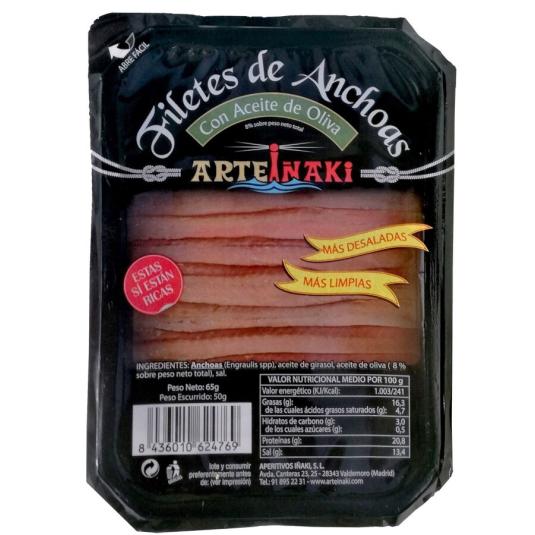 FILETE ANCHOA ACEITE OLIVA ARTEIÑAKI 50G