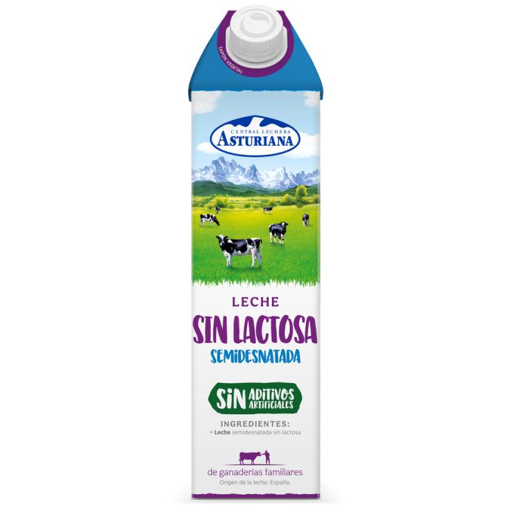 LECHE SEMIDESNATADA S/LACTOSA ASTURIANA 1L