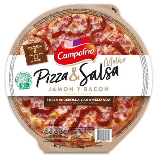 PIZZA JAMÓN/BACON C/ SALSA CEBOLLA CARAMELIZADA CAMPOFRÍO 360G