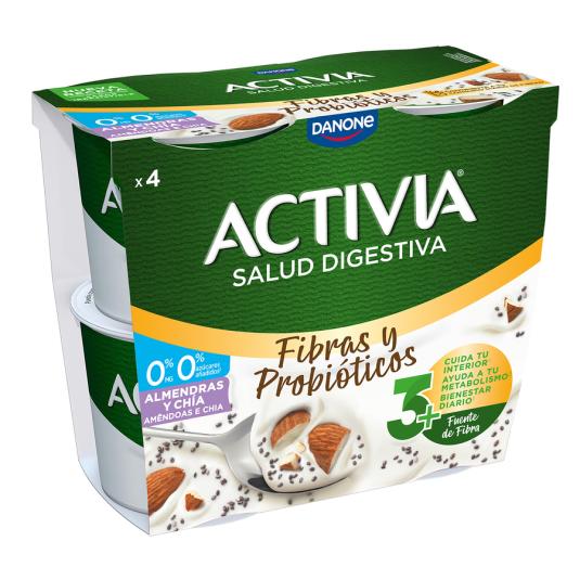 YOGUR BIFIDUS DESNATADO SEMILLAS CHIA/ALME DANONE P4 120G/U