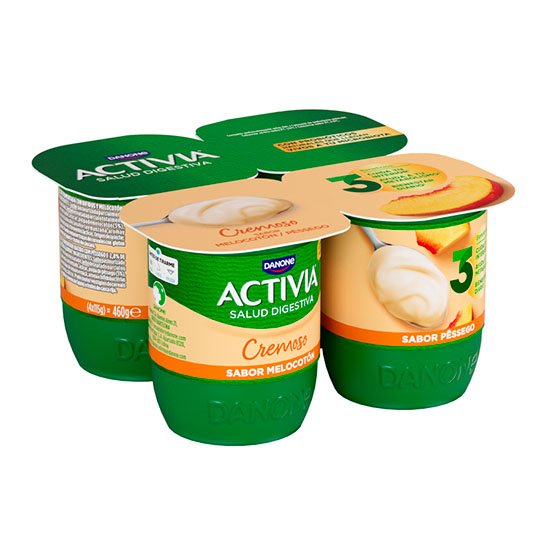 YOGUR BIFIDUS CREMOSO MELOCOTON ACTIVIA DANONE P4 115G/U