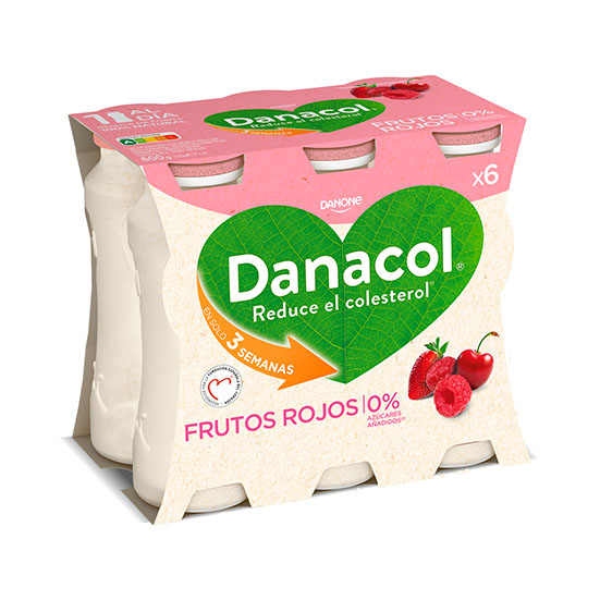 YOGUR LIQUIDO FRUTOS ROJOS DANACOL DANONE P6 100G/U