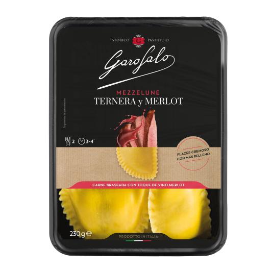 MEZZELUNE TERNERA/MERLOT GAROFALO 230G