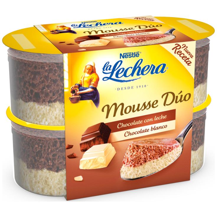 MOUSSE DUO CHOCOLATES LA LECHERA P4 59G/U