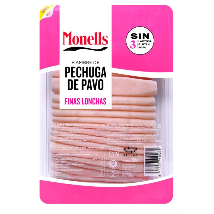 PECHUGA PAVO FINAS LONCHAS MONELLS 210G