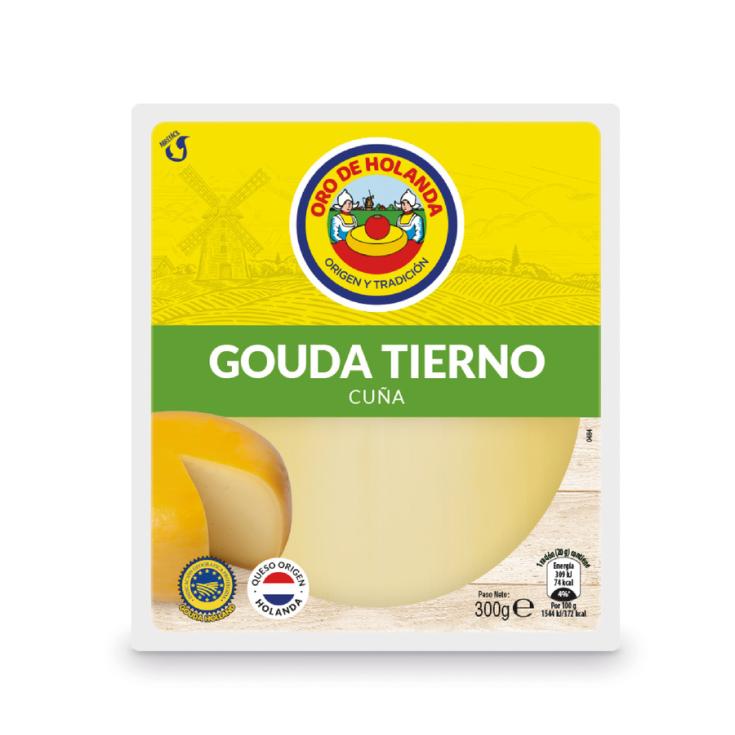 QUESO GOUDA TIERNO CUÑA ORO DE HOLANDA 300G