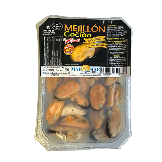 Mejillón cocido Marvalmar vianda 150g