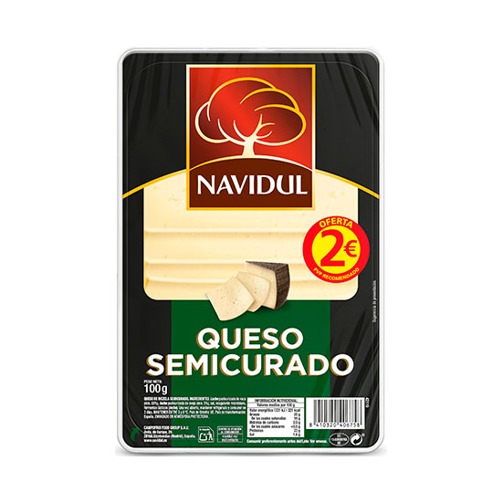 Queso semicurado loncha Navidul 110g 2€