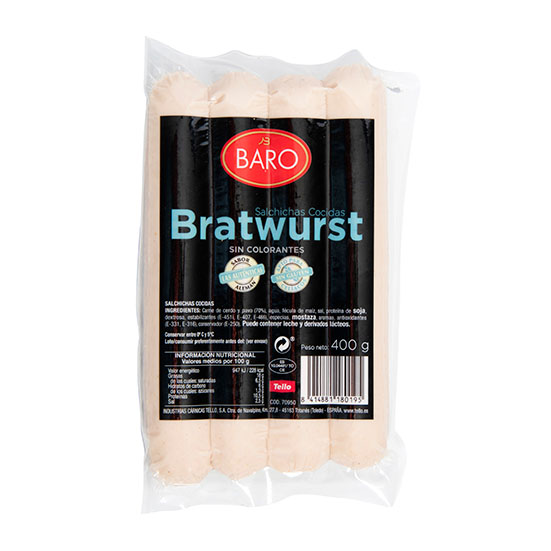 Salchicha bratwurts Baro 400g