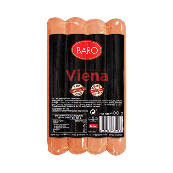 Salchicha viena Baro 400g